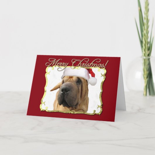 Frohe Weihnachten Shar Pei Hund (Vorderseite)
