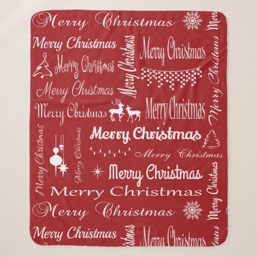 Frohe Weihnachten Sherpadecke (Vorderseite)