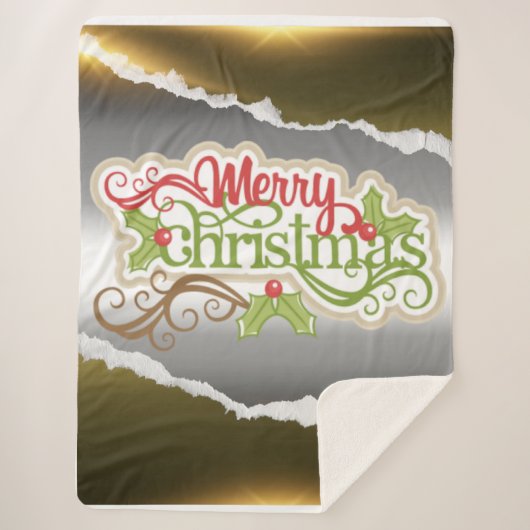 Frohe Weihnachten Sherpadecke (Vorderseite)