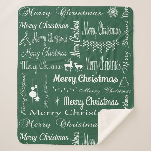 Frohe Weihnachten Sherpadecke (Vorderseite)