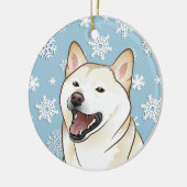 Frohe Weihnachten Shiba Inu Keramik Ornament (Links)