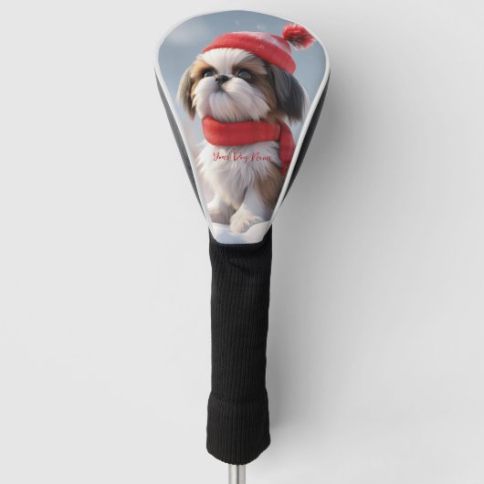 Frohe Weihnachten, Shih Tzu Dog Welpe 01 - Happy C Golf Headcover (Vorderseite)