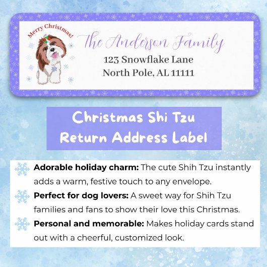 Frohe Weihnachten Shih Tzu mit Snowflake-Adresse