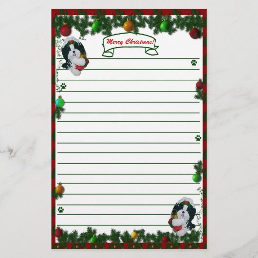 Frohe Weihnachten Shih Tzu stationär! Briefpapier (Vorderseite)