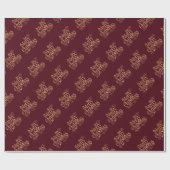 Frohe Weihnachten Shiny Swirl Gold Text dunkelrot Geschenkpapier (Flach)