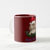 Frohe Weihnachten Shitsu Zweifarbige Tasse (Vorderseite Links)