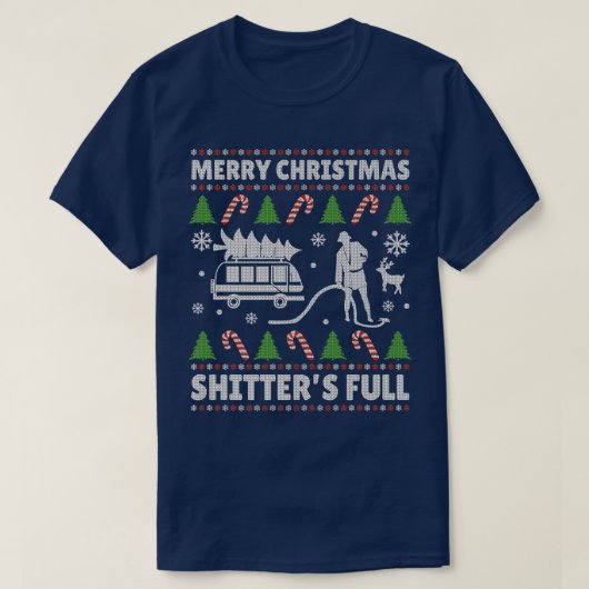 Frohe Weihnachten Shitters Full Ugly Christmas Swe T-Shirt (Design vorne)