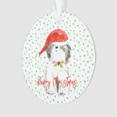 Frohe Weihnachten ShiTzu Dog Festive Weihnachtsman Ornament (Vorderseite)