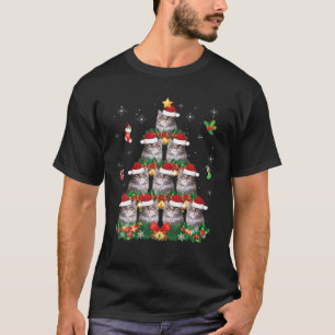 Frohe Weihnachten Siberische Katze Santa Tree Paja T-Shirt