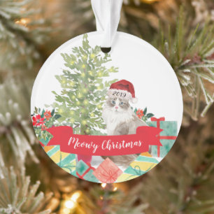 Frohe Weihnachten Sibirische Katze Ornament