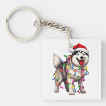 Frohe Weihnachten Sibirischer Husky mit Weihnachts
