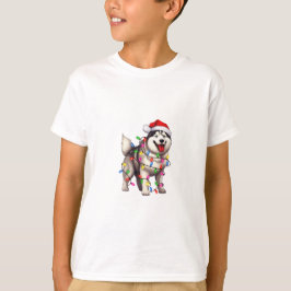 Frohe Weihnachten Sibirischer Husky mit Weihnachts T-Shirt