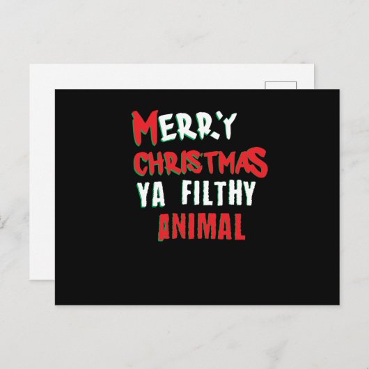 Frohe Weihnachten Sie Filthy Animal Funny Funny Er (Vorne/Hinten)