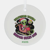 Frohe Weihnachten Sie Filthy Humans Ornament Aus Glas (Rückseite)