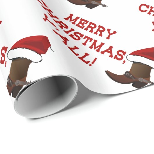 Frohe Weihnachten Sie - Sankt-Stiefel Geschenkpapier (Rolleneckpunkt)