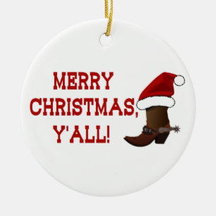 Frohe Weihnachten Sie - Sankt-Stiefel Keramik Ornament