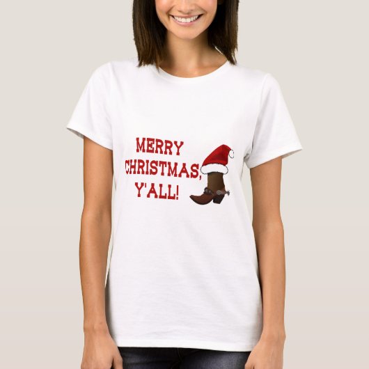 Frohe Weihnachten Sie - Sankt-Stiefel T-Shirt (Vorderseite)