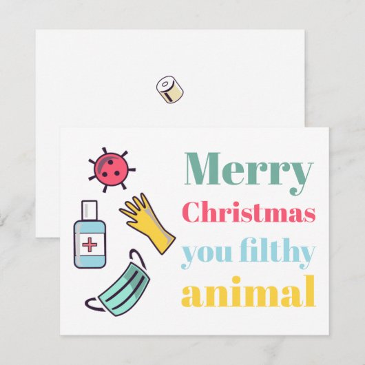 Frohe Weihnachten Sie schmutzig COVID Tier (Vorne/Hinten)