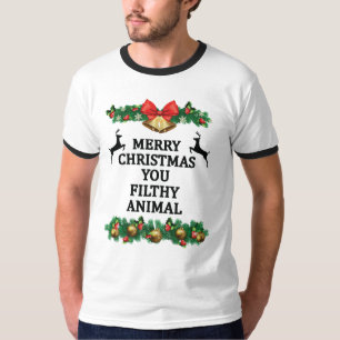 Frohe Weihnachten Sie schmutzig Tier T-Shirt