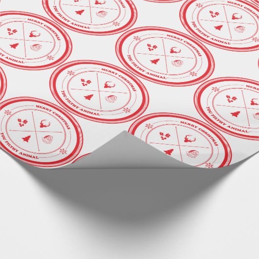 Frohe Weihnachten Sie schmutziges Tier Geschenkpapier (Ecke)