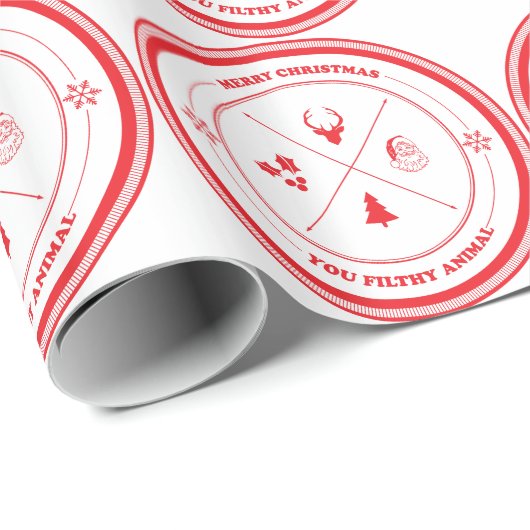 Frohe Weihnachten Sie schmutziges Tier Geschenkpapier (Rolleneckpunkt)