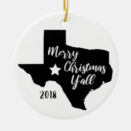Frohe Weihnachten Sie Texas-Weihnachtsverzierung Keramik Ornament