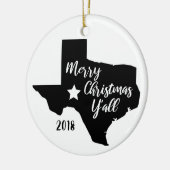 Frohe Weihnachten Sie Texas-Weihnachtsverzierung Keramik Ornament (Links)