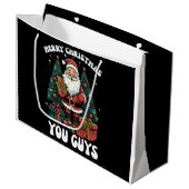 Frohe Weihnachten Sie Typ Weihnachtsmann Große Geschenktüte (Vorderseite Schrägansicht)