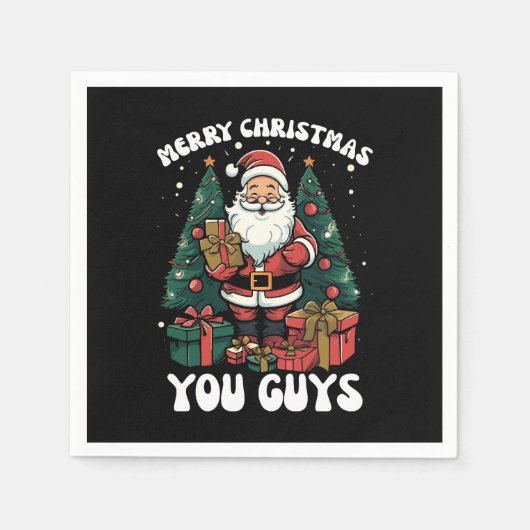 Frohe Weihnachten Sie Typ Weihnachtsmann Serviette (Vorderseite)