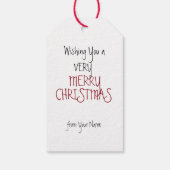 Frohe Weihnachten Silber Bells Festival Geschenkanhänger (Rückseite)