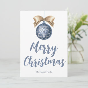 Frohe Weihnachten Silber Blau Ornament Nicht-Foto