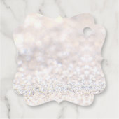 Frohe Weihnachten Silber Glitzer eleganter Name Geschenkanhänger (Rückseite)