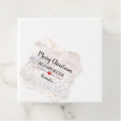 Frohe Weihnachten Silber Glitzer eleganter Name Geschenkanhänger (Beispiel)