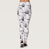 Frohe Weihnachten Silber Ornament Ball Tree Lights Leggings (Rückseite)