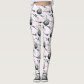 Frohe Weihnachten Silber Ornament Ball Tree Lights Leggings (Vorderseite)