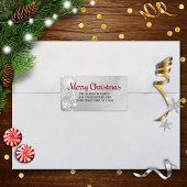 Frohe Weihnachten (silber/rot) Snowfrost Adressaufkleber