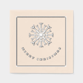 Frohe Weihnachten Silber Schneeflocke chic Servietten Mit Folie