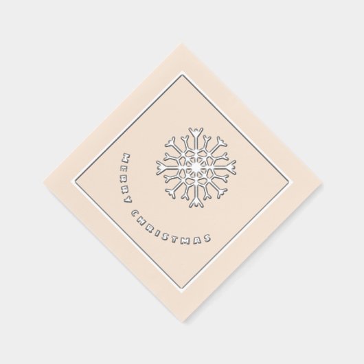 Frohe Weihnachten Silber Schneeflocke chic Servietten Mit Folie (Rechts)