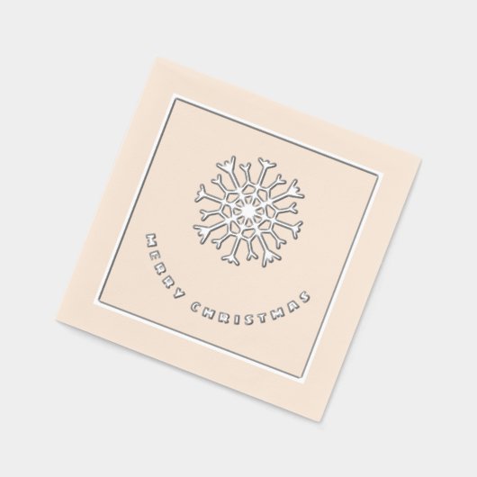 Frohe Weihnachten Silber Schneeflocke chic Servietten Mit Folie (Links)