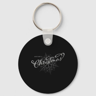 Frohe Weihnachten Silber-Schneeflocke T-Shirt  Schlüsselanhänger