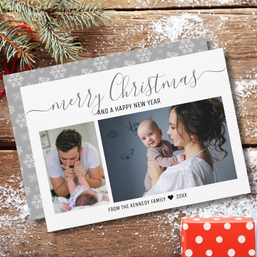 Frohe Weihnachten Silber Schneeflocken 2 Foto Coll