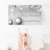 Frohe Weihnachten, Silberbälle, Schneeflocken, Bra Banner (Insitu)