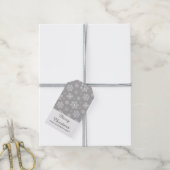 Frohe Weihnachten Silbergraue Schneeflocken Geschenkanhänger (Mit Garn)