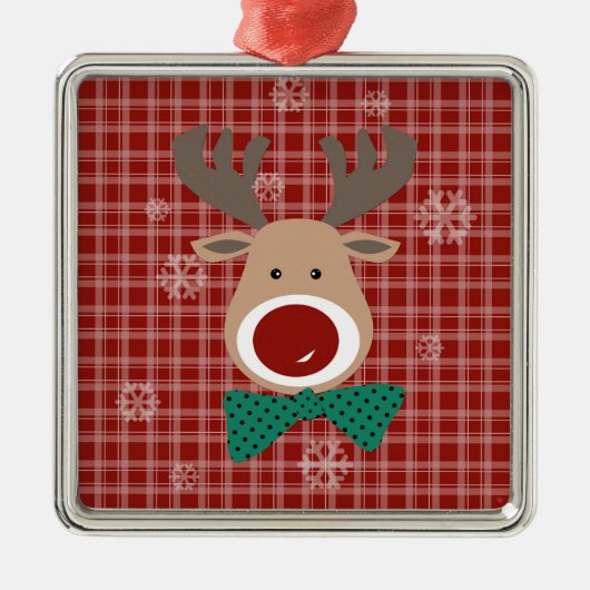 Frohe Weihnachten! Silbernes Ornament (Vorne)