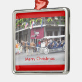 Frohe Weihnachten Silbernes Ornament (Links)