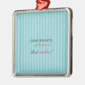 Frohe Weihnachten Silbernes Ornament (Links)