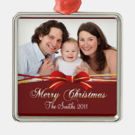 Frohe Weihnachten Silbernes Ornament