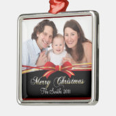 Frohe Weihnachten Silbernes Ornament (Links)