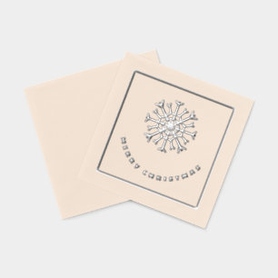 Frohe Weihnachten silbernes Schneeflocke chic Servietten Mit Folie