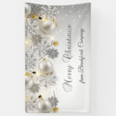 Frohe Weihnachten, Silberschneeflocken, Bälle, Lic Banner (Vertikal)